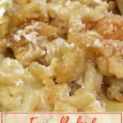 homemade baked mac and cheese with evaporated milk