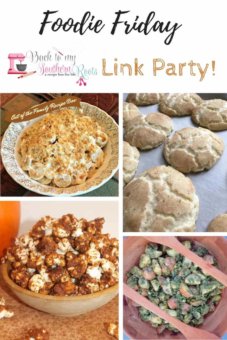 Join your blogger friends in a Foodie Link Party! Lots of great recipes. Be sure to leave your recipe link at the bottom