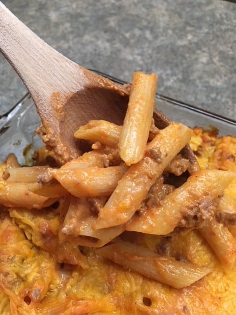 Easy Ground Beef Penne Pasta Bake