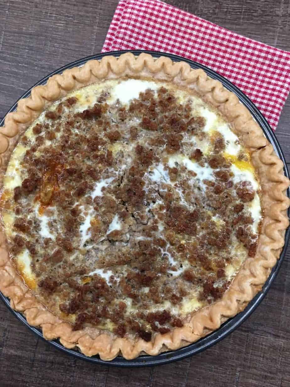 Easy Southern Cheesy Sausage Breakfast Quiche Recipe - Back To My ...
