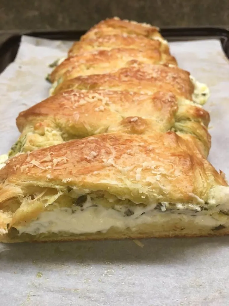 Cream Cheese Pesto Crescent Roll Braid - Back To My Southern Roots