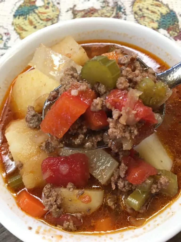 Old-Fashioned Hamburger Soup - My Homemade Roots