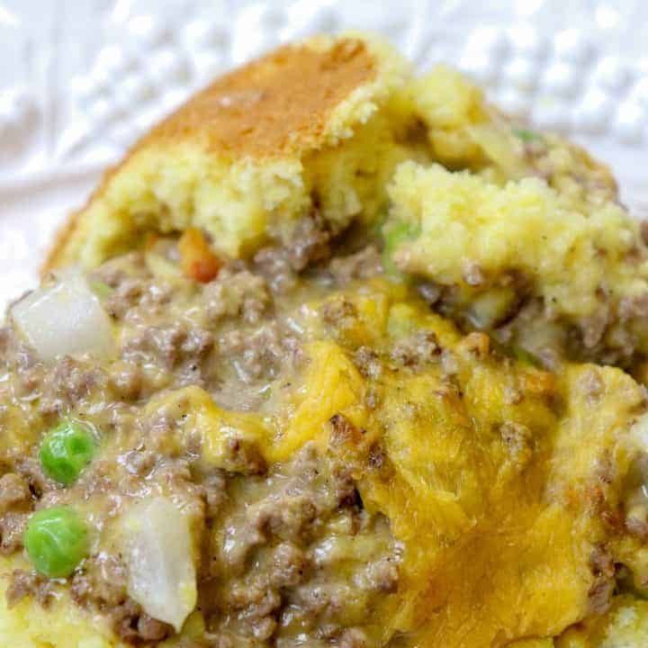 Jiffy Cornbread Casserole with Ground Beef - Back To My Southern Roots