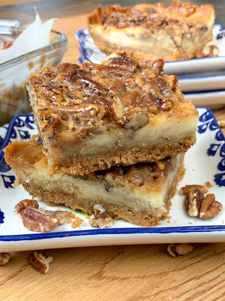 Easy Pecan Pie Cheesecake Bars Recipe - Back To My Southern Roots
