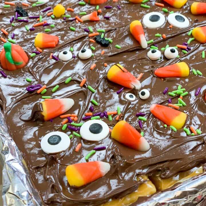 Easy Halloween Saltine Cracker Toffee - Back To My Southern Roots