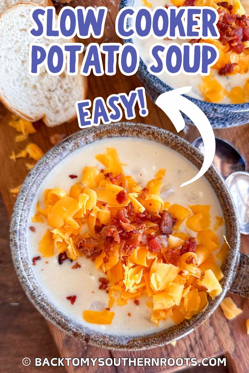 Easy Slow Cooker Potato Soup - Back To My Southern Roots