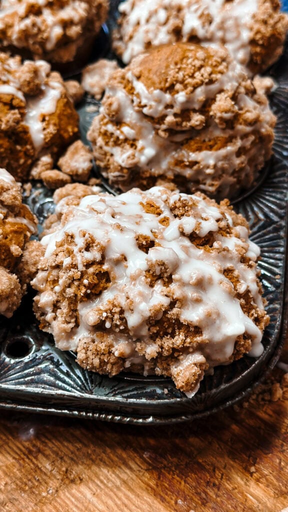 Pumpkin Streusel Muffins with Icing - Back To My Southern Roots