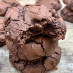 Three cookies stacked on top of each other.