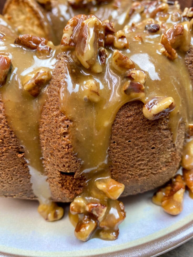 Brown Sugar Pound Cake With Butter Pecan Glaze - Back To My Southern Roots