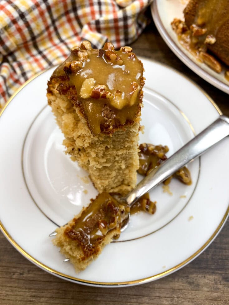 Brown Sugar Pound Cake With Butter Pecan Glaze - Back To My Southern Roots