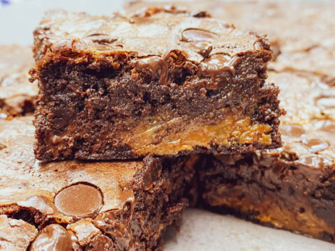 The Best Chocolate Caramel Brownies Recipe - Back To My Southern Roots