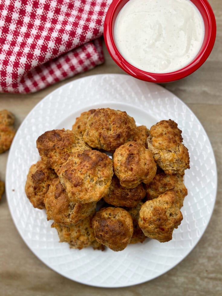 Cream Cheese Sausage Balls with Bacon - Back To My Southern Roots