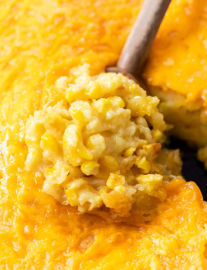 corn casserole with ritz cracker topping