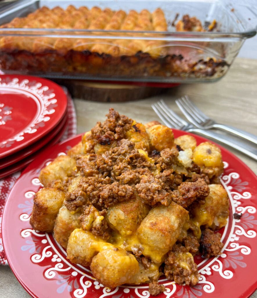 Crockpot Sloppy Joe Tater Tot Casserole Recipe {Video} - Tammilee Tips