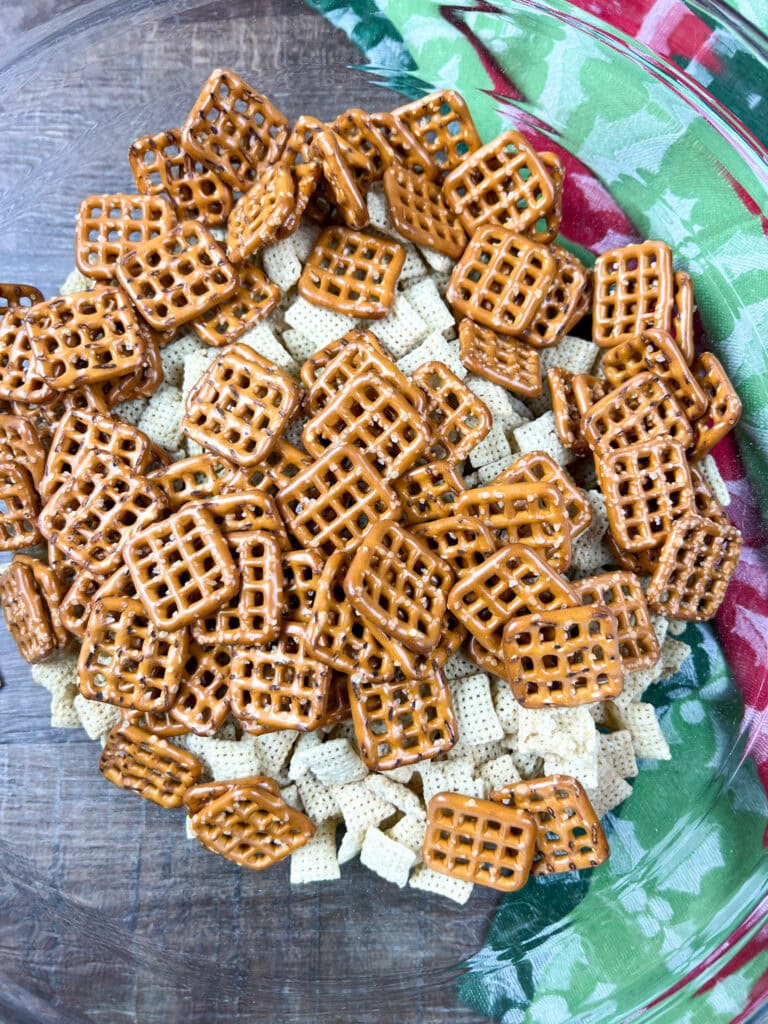 Easy Christmas Chex Mix Recipe With M&Ms - Back To My Southern Roots