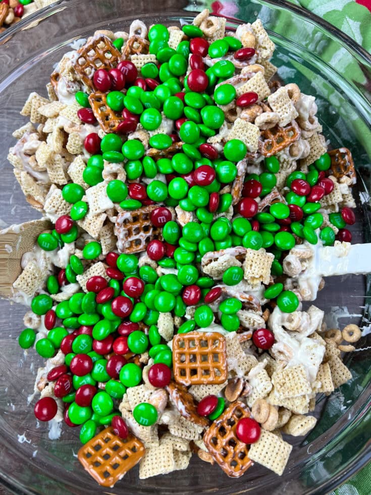 Easy Christmas Chex Mix Recipe With Mandms Back To My Southern Roots