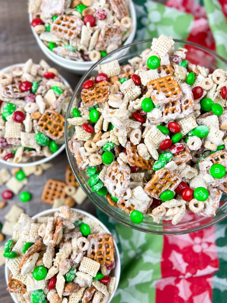 Easy Christmas Chex Mix Recipe With M&Ms - Back To My Southern Roots