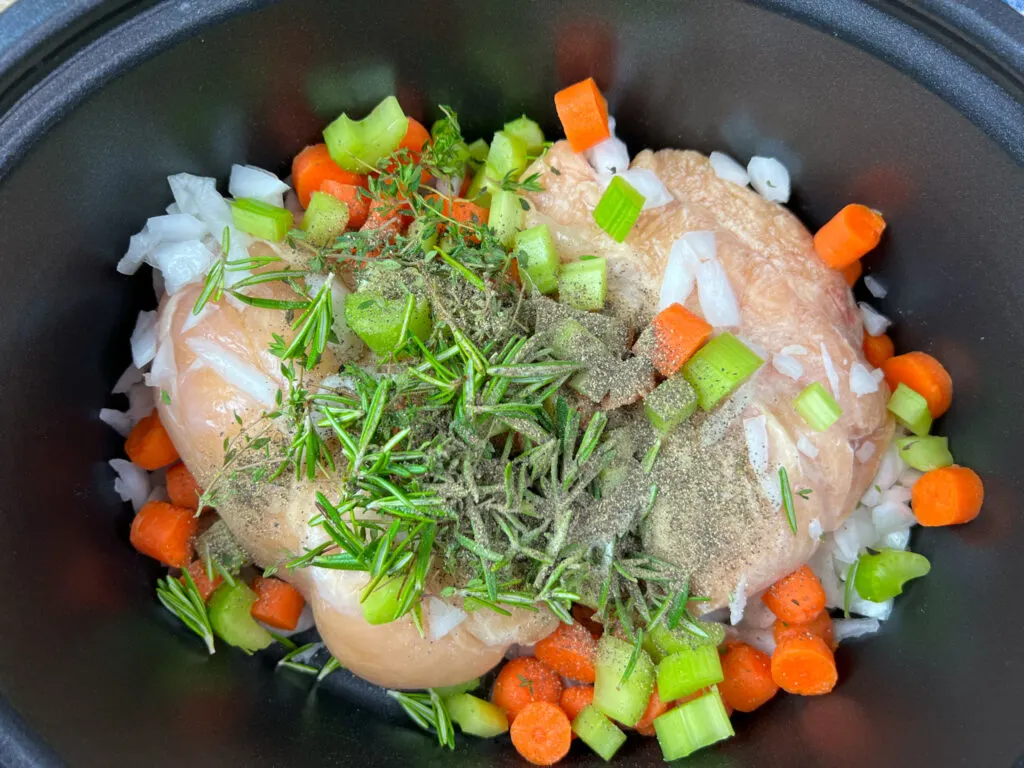 Grandma's Slow Cooker Chicken Noodle Soup - On My Kids Plate