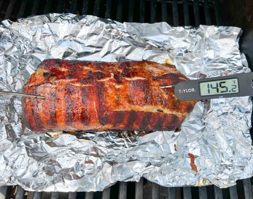 Pork loin on outlet the grill in foil