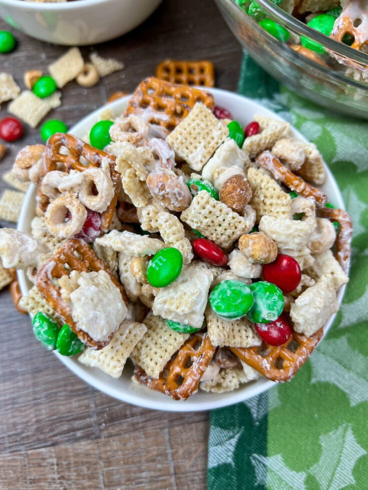 Easy Christmas Chex Mix Recipe With M&Ms - Back To My Southern Roots