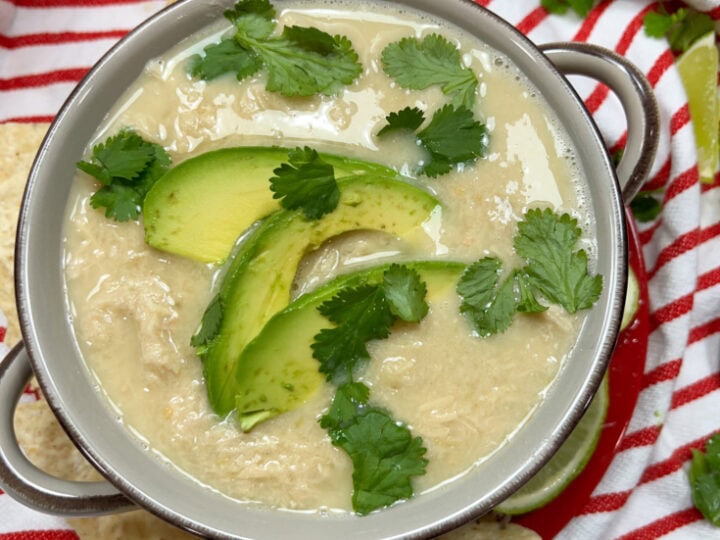 Creamy Crockpot White Chicken Chili - Little Sunny Kitchen