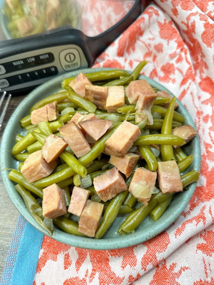 Easy Slow Cooker Green Beans And Ham Recipe Back To My Southern Roots