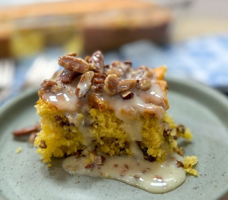 Easy Southern Praline Pecan Cake With Butter Sauce - Back To My ...