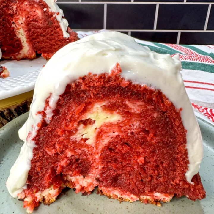 Red Velvet Bundt Cake with Cream Cheese Filling - Sugar Salt Magic