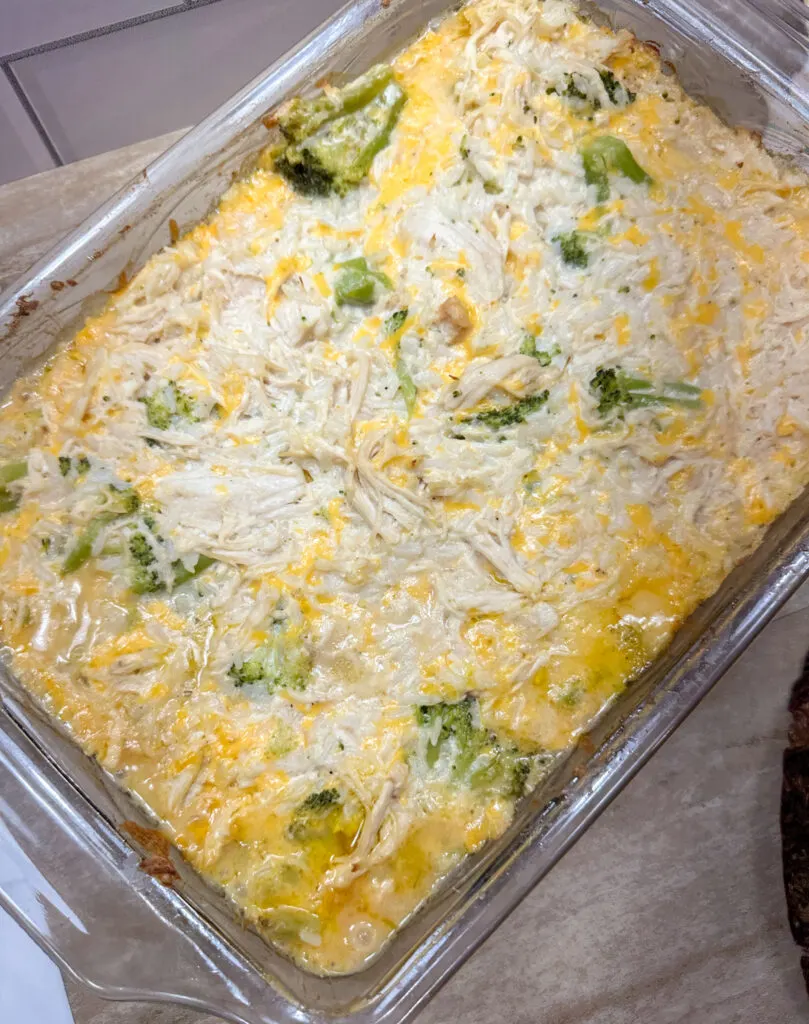 Easy Chicken Rice And Broccoli Casserole With Cheese - Back To My ...