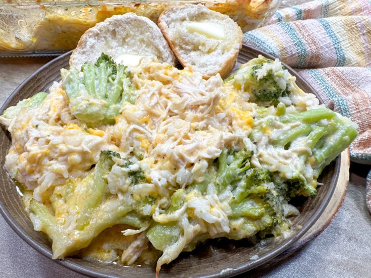 Easy Chicken Rice And Broccoli Casserole With Cheese - Back To My ...