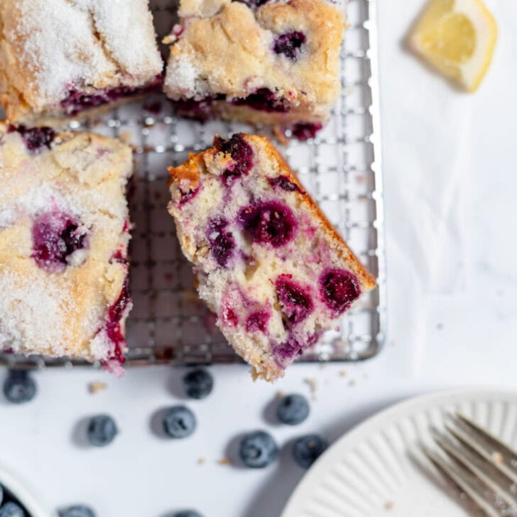 Lemon Blueberry Coffee Cake With Sour Cream - Back To My Southern Roots