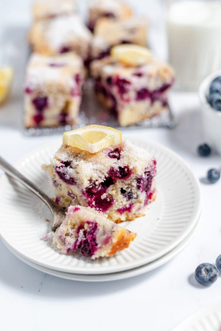 Lemon Blueberry Coffee Cake With Sour Cream - Back To My Southern Roots